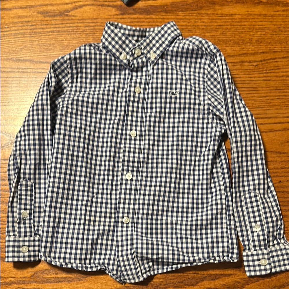 Vineyard Vines Kids Navy Checkered Shirt